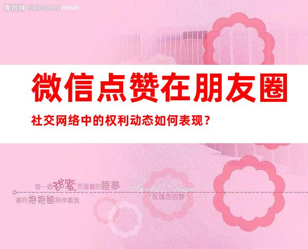 微信点赞在朋友圈社交网络中的权利动态如何表现？