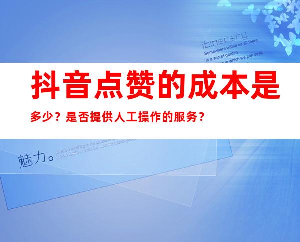 抖音点赞的成本是多少？是否提供人工操作的服务？