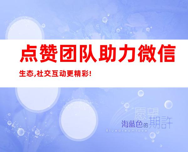 点赞团队助力微信生态,社交互动更精彩!