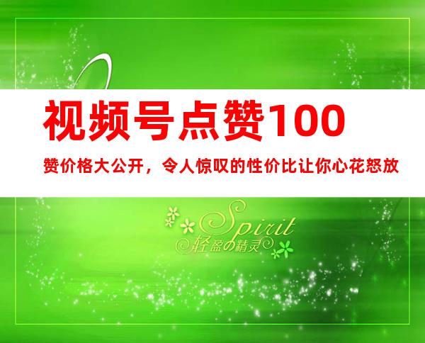 视频号点赞100赞价格大公开，令人惊叹的性价比让你心花怒放