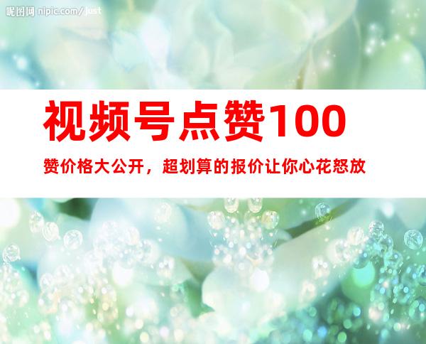 视频号点赞100赞价格大公开，超划算的报价让你心花怒放