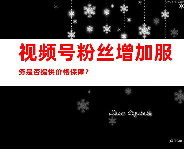 视频号粉丝增加服务是否提供价格保障？