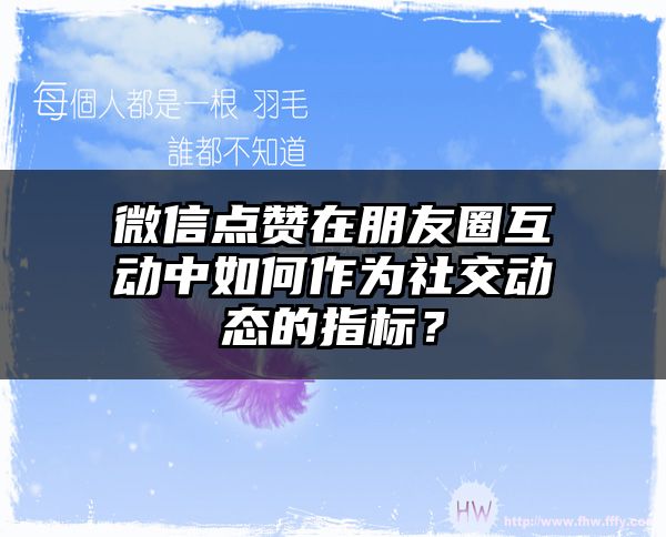 微信点赞在朋友圈互动中如何作为社交动态的指标？