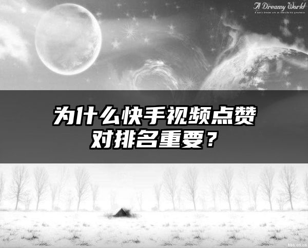 为什么快手视频点赞对排名重要？