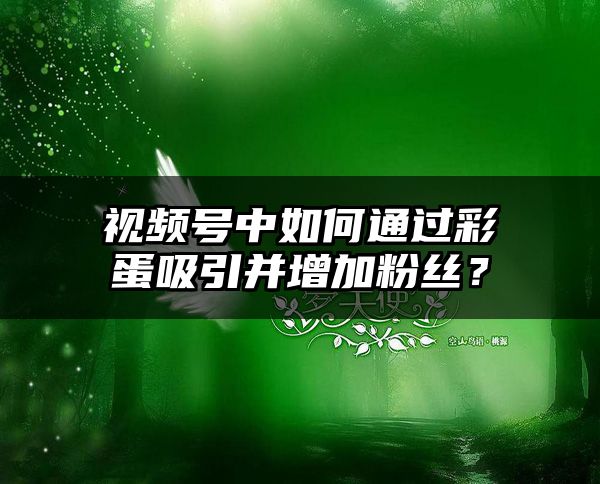 视频号中如何通过彩蛋吸引并增加粉丝？