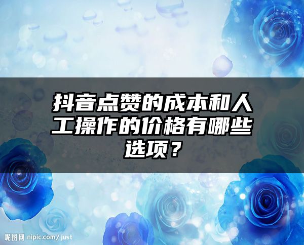 抖音点赞的成本和人工操作的价格有哪些选项？