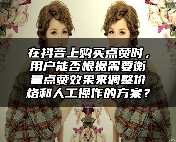 在抖音上购买点赞时，用户能否根据需要衡量点赞效果来调整价格和人工操作的方案？