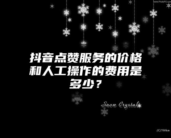 抖音点赞服务的价格和人工操作的费用是多少？