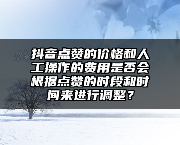 抖音点赞的价格和人工操作的费用是否会根据点赞的时段和时间来进行调整？