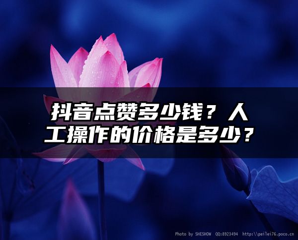 抖音点赞多少钱？人工操作的价格是多少？