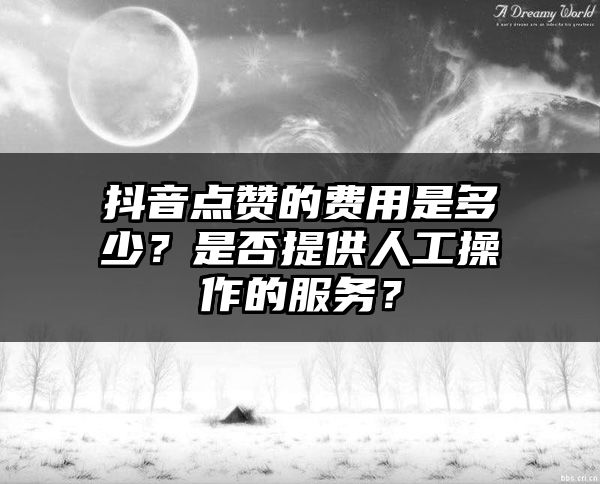 抖音点赞的费用是多少？是否提供人工操作的服务？